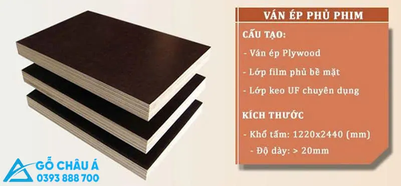 Cấu tạo tiêu chuẩn của gỗ dán phủ phim chất lượng cao